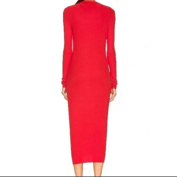 New Enza Costa Blood Orange Silk/Viscose Ribbed Cardigan MidiDress Small Revolve - Picture 6 of 13